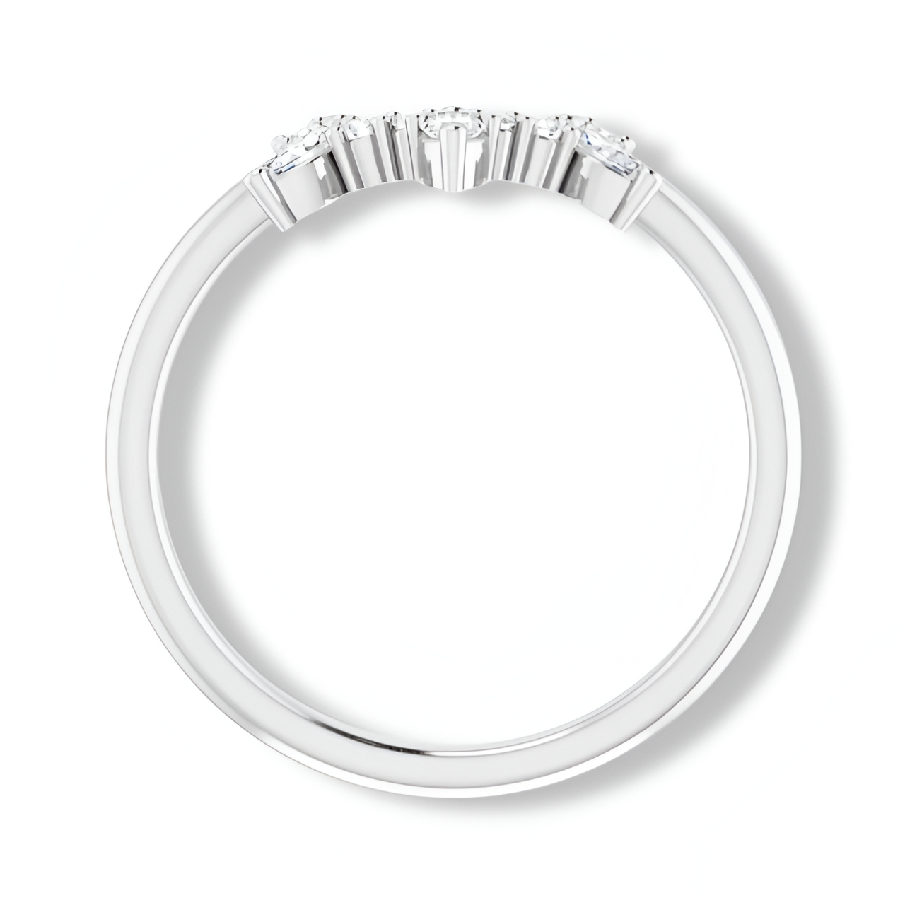 Round And Marquise Diamond Contour Band-VIRABYANI